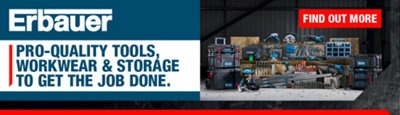 Erbauer. Pro-quality tools, workwear & storage. To get the job done. Find out more.