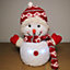 23cm Battery Operated Flashing White LED Christmas Snowman in Red Hat