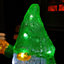 23cm Battery Operated Light up Acrylic Christmas Gonk with LEDs in Green