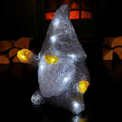 23cm Battery Operated Light up Acrylic Christmas Gonk with LEDs in Grey Price Comparisons | Compare The Build