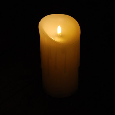 23cm Premier LED Flickabrights Melted Edge Battery Candle in Warm White