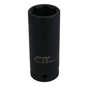 23mm 1/2" Drive Double deep Metric Impacted Impact Socket Single Hex 6 Sided