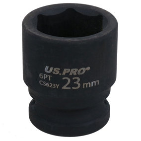23mm Metric Shallow Impact Impacted European Style Socket 1/2" Drive 6 Sided