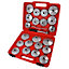 23pc Pro Oil Filter Wrench Set Cup Type Aluminium Socket Removal CT2967