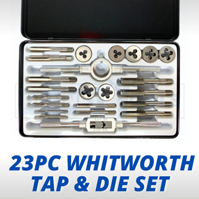 23pc Whitworth Tap & Die Set Ratchet Thread Repair Tool Kits Die set Tap Set