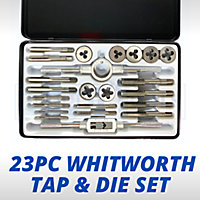 23pc Whitworth Tap & Die Set Ratchet Thread Repair Tool Kits Die set Tap Set