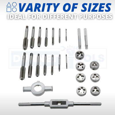 23pc Whitworth Tap & Die Set Ratchet Thread Repair Tool Kits Die set Tap Set - 4