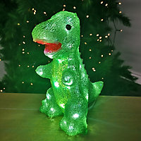 24.5cm LED Acrylic Green Dinosaur Christmas Decoration