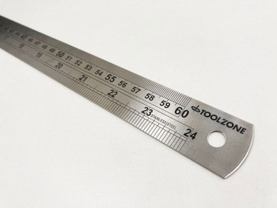 24" 60cm 600mm Stainless Steel Ruler Metal Rule Metric Imperial Precision Rule