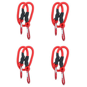 24" 60cm Bungee Rope with Carabiner Clips Cords Elastic Tie Down Fasteners 4pc