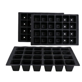 24 Cell Plant Trays Bedding Plant Pack Plastic Inserts Seed Tray Pots 3 Trays