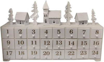 24 Drawer White Wooden Scene Light Up LED Advent Calendar Price Comparisons | Compare The Build