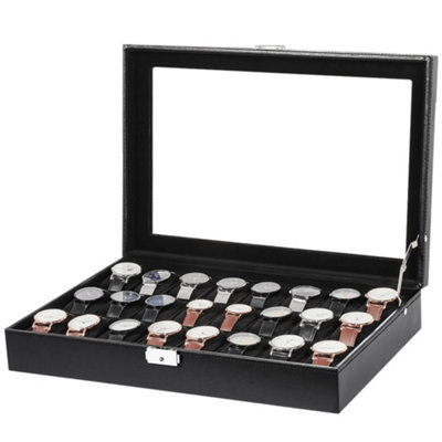 24 Coin Holder Display Case With Glass Top - Perfect For Collectors & Small Items