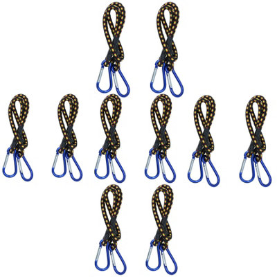 24 inch Bungee Strap with Aluminium Carabiners Hook Tie Down Fastener Holder 10pc