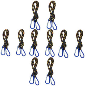 24 inch Bungee Strap with Aluminium Carabiners Hook Tie Down Fastener Holder 10pc