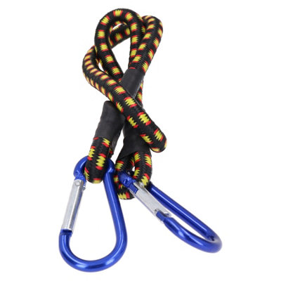 24 inch Bungee Strap with Aluminium Carabiners Hook Tie Down Fastener Holder 1pc