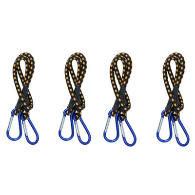 24 inch Bungee Strap with Aluminium Carabiners Hook Tie Down Fastener Holder 4pc