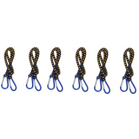 24 inch Bungee Strap with Aluminium Carabiners Hook Tie Down Fastener Holder 6pc