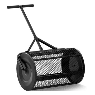 24 Inch Compost Spreader Peat Moss Spreader with Upgrade T Shaped Handle for Planting & Seeding