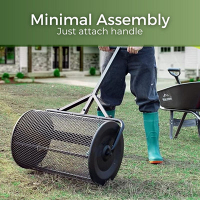 24 Inch Compost Spreader Peat Moss Spreader with Upgraded T Shaped ...