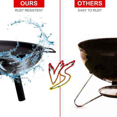 24 inch Round Fire Pit Garden Bowl Outdoor Camping Log Burner