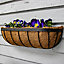 24 Inch Wall Trough Basket Planter & Coco Liner Wrought Iron Wall Mounted