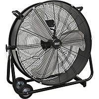 24" Industrial High Velocity Drum Fan - 2 Speed Settings - Wheeled Tilting Stand