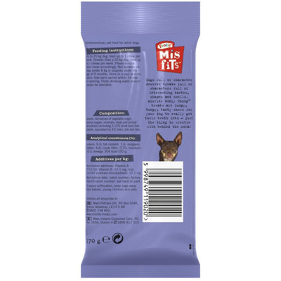 24 Misfits Frolic Wonky Chomp Adult Medium Dog Treats 12 x 2 Dog Chews DIY at B Q
