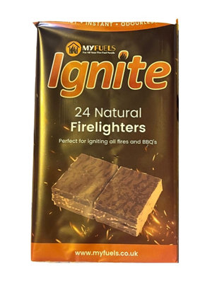 24 Natural Firelighter Cubes BBQ Firelighters Paraffin Wax Sawdust