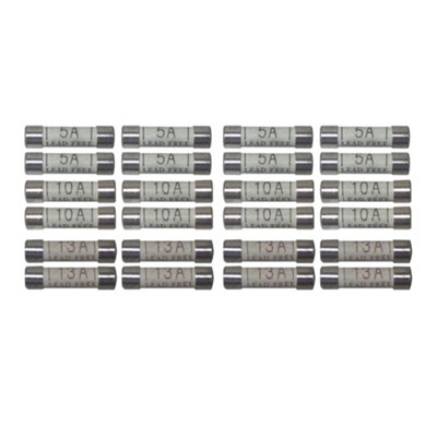 24 Pack Arlec Mixed Amp Fuses - 8x5A 8x10A 8x13A Variety