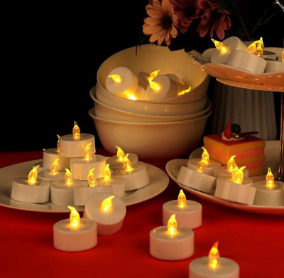 GameXcel Flameless LED Tealight Candles, 20 Pcs Battery Operated Flickering Tea Lights Fake Candles Unscented Realistic Warm Electric Votive Candles for Wedding Holiday Party Home Christmas Decor