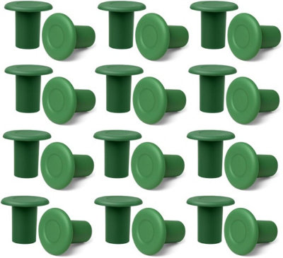 24 PVC Garden Cane Caps - Protect Bamboo Poles & Stakes From Weather, Easy Snap-On Toppers For Neat Garden