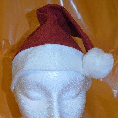 24 Pack Traditional Santa / Father Christmas Hats with Bobble