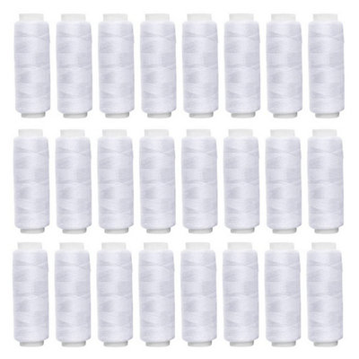 24 Pack White Sewing Thread Spools 183m Each Strong Machine and Hand ...