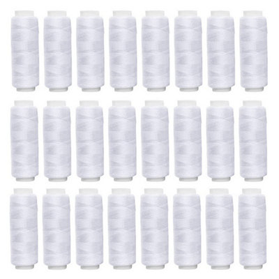 24 Pack White Sewing Thread Spools 183m Each Strong Machine and Hand ...