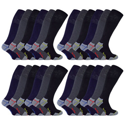 24 Pairs Mens Durable Knee High Work Socks - 6-11 - 24 Pairs