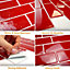 24 Pcs 30.5 x 30.5cm(12") 3D Tile Stickers Peel and Stick Backsplash Splashback Decals Tile Transfer - Cherry Red Retro Glossy