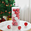 24 Pcs Christmas Decoration Set Christmas Tree Hanging Bauble Set Xmas Ornament Red and White
