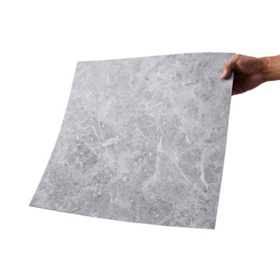 24 Pcs Marble Effect Self Adhesive Vinyl Stone Effect Flooring Tiles 5 m² Coverage
