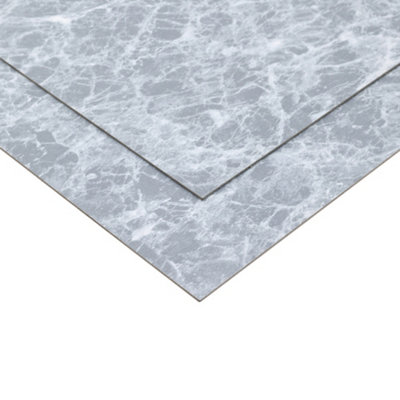 24 pcs Self Adhesive Vinyl Floor Planks Blue Grey Marble Effect Stick on Floor Tiles - 6