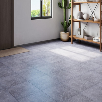 24 Pcs Square Stone Effect Vinyl Flooring Tiles - 3
