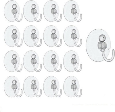 24 Pcs Window Suction Cup Hooks 30mm Sucker Towel Hanger Clear Plastic Hang Xmas