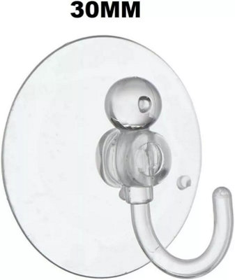 24 Pcs Window Suction Cup Hooks 30mm Sucker Towel Hanger Clear Plastic Hang Xmas