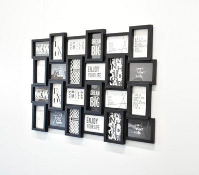 24 Picture Multi Aperture Zig Zag Style Photo Frame For 24 Photos Holds ...