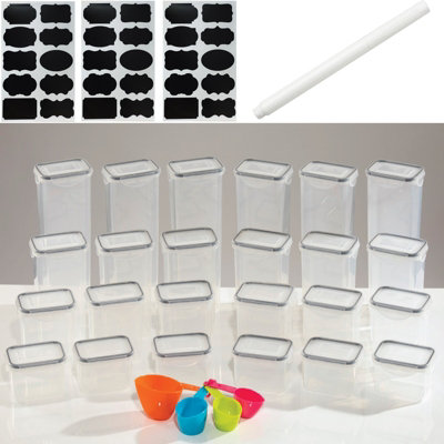 24 Piece Clear Plastic Food Storage Containers Set With Clip Seal Lock Boxes Lids - 8