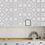 24 Pieces 15x15cm Andalu Light Grey Cement Spanish Wall Tile Sticker Set Tile Stickers