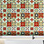 24 Pieces 15x15cm Bahia Burnt Orange Beige Moroccan Tile Stickers