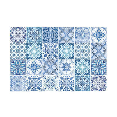 24 Pieces 15x15cm Blue Turkish Mediterranean Tile Stickers