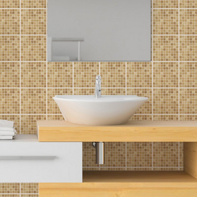 24 Pieces 15x15cm Boticcino Marble Mosaic Tile Stickers - 3