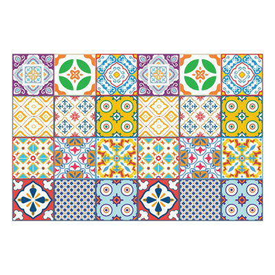 Corfu Colourful Mediterranean Wall Tile Sticker Set – Sales Decor